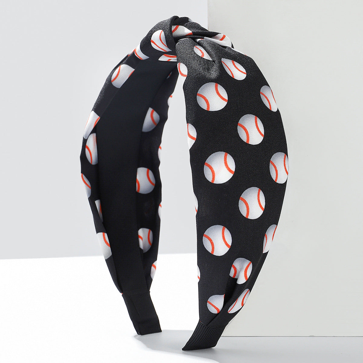 Wholesale  Sports Wind Hair Band Fabric Baseball Printing Simple Knot Hair Band